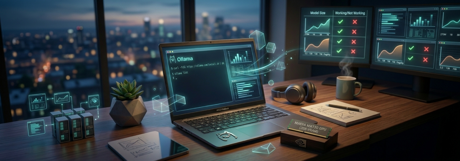 Running Ollama AI Models on a Midrange Laptop banner